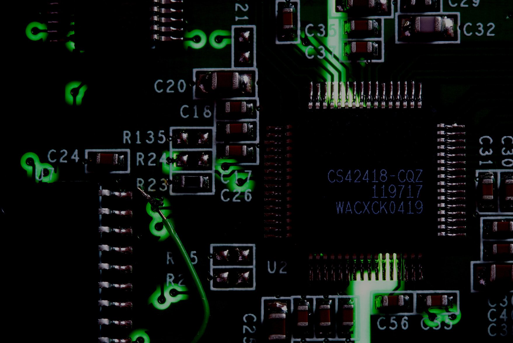 Semiconductor board closeup